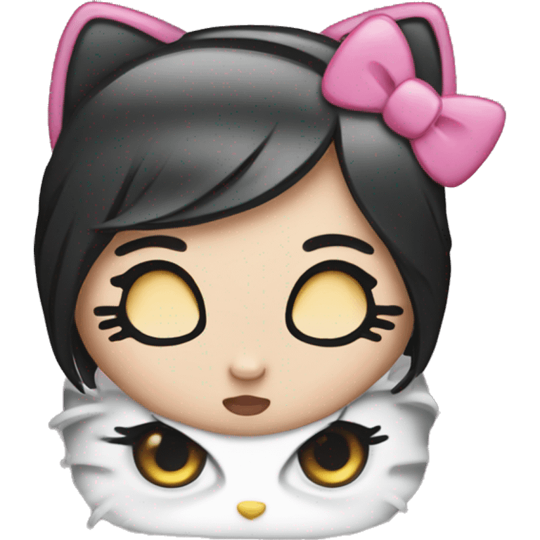 Hello Kitty with lashes emoji