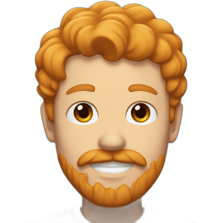 A man with ginger hair, a ginger mustache, and a black T-shirt with the number 17 on it emoji