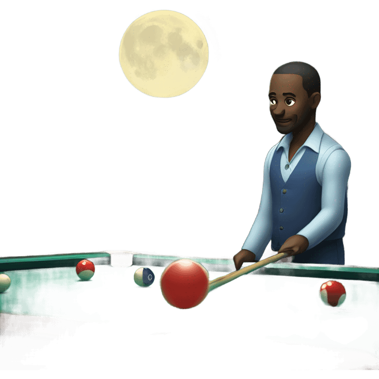 Playing pool under the moonlight emoji