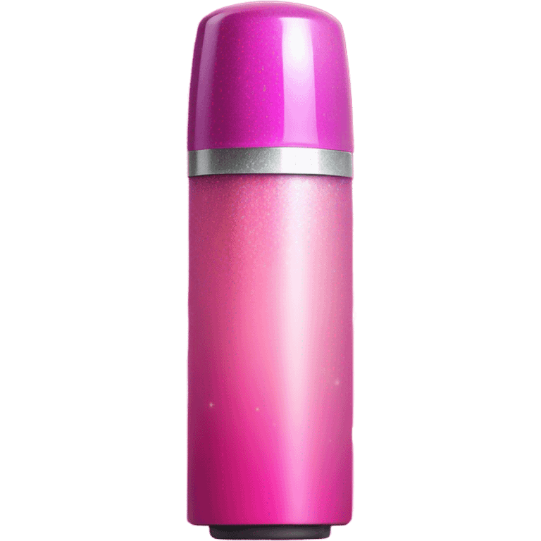 Pink ombre pepper spray with glitter emoji