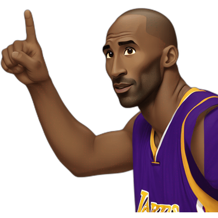 Kobe Bryant points his finger up in warning emoji