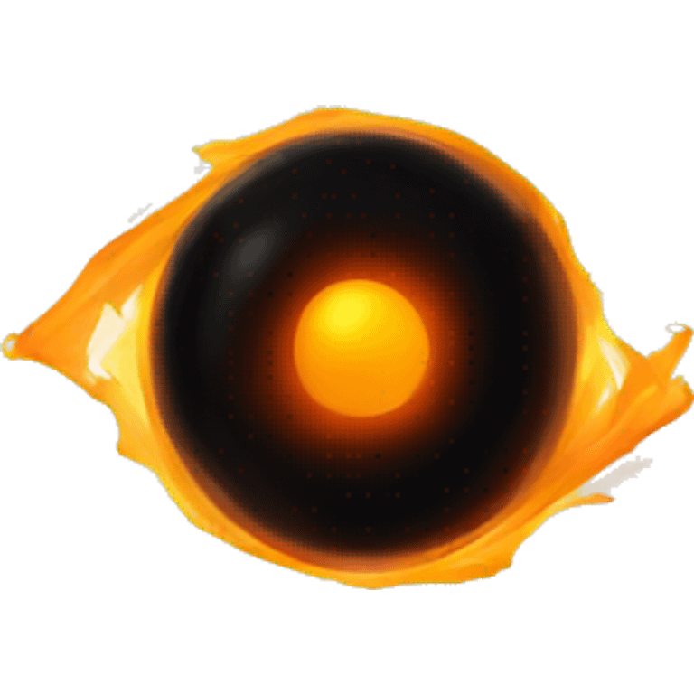 Black hole with accretion disk (orange accretion disk) emoji