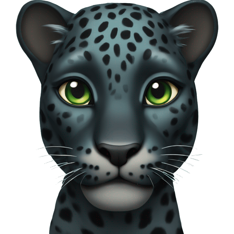 winged black leopard with turquoise eyes flying emoji