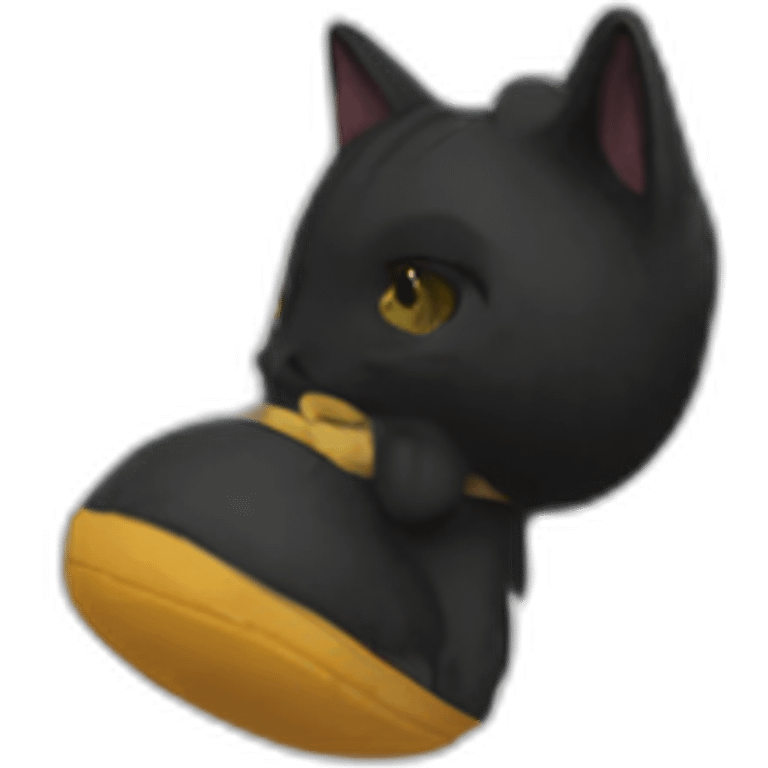 black cat with baseball cap emoji