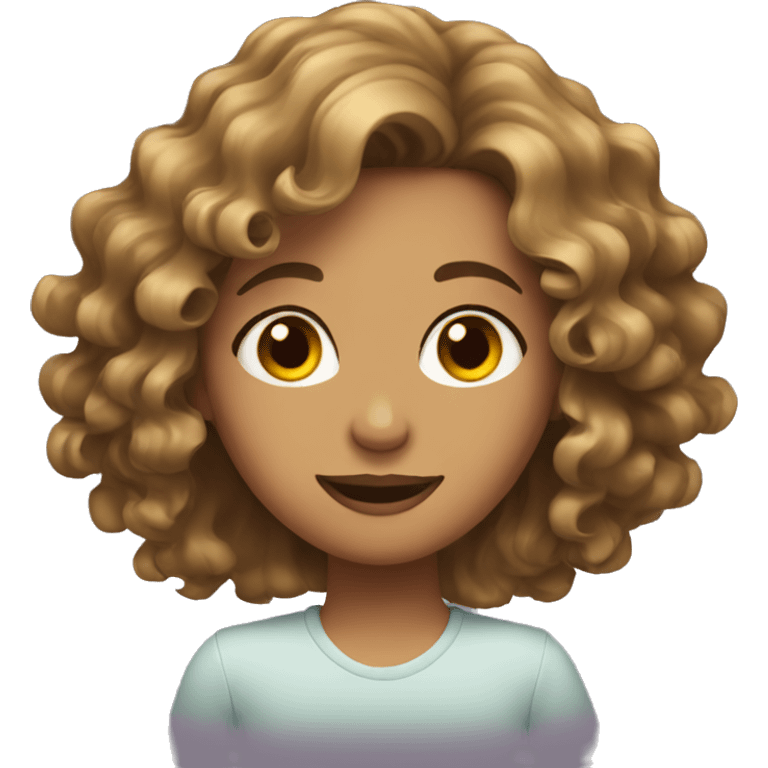 Wavy hair girl emoji