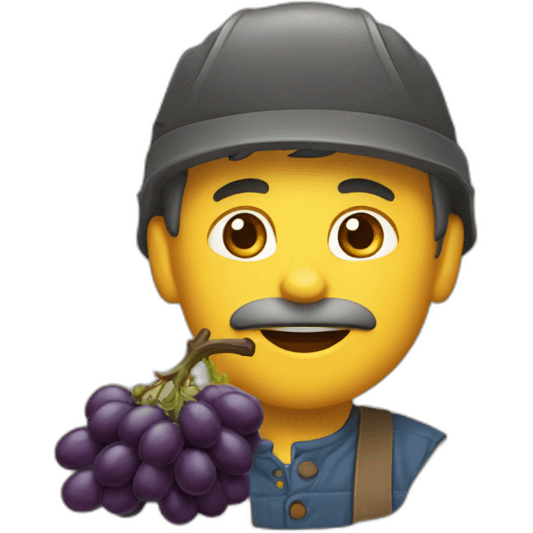 Vigneron avec raisin emoji