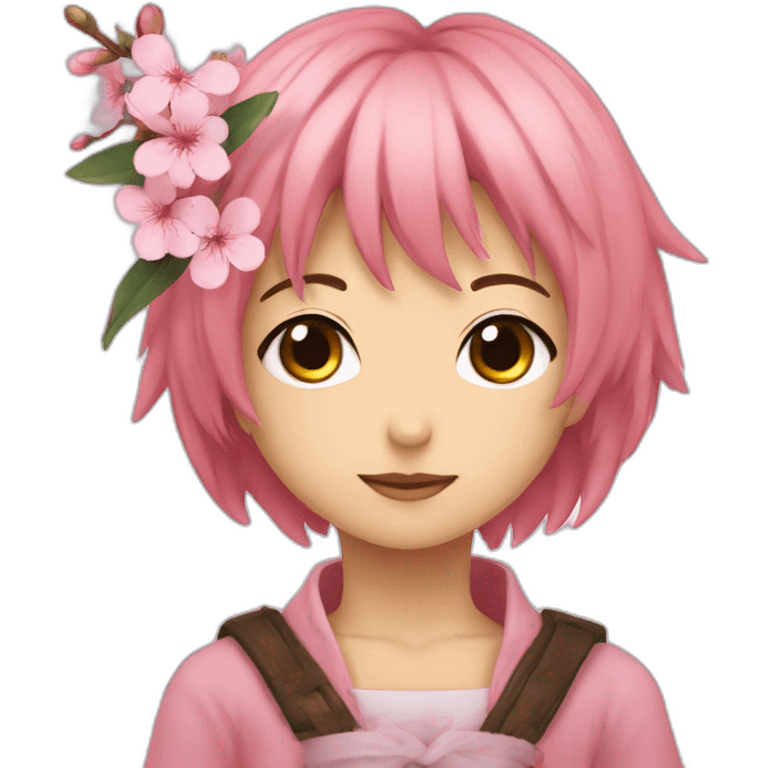 Sakura with saske emoji