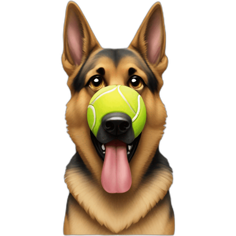 German shepherd with tennis ball in mouth emoji