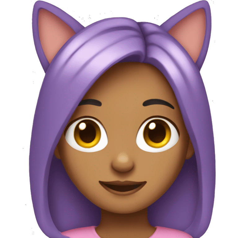 Girl Julia with cat ears emoji