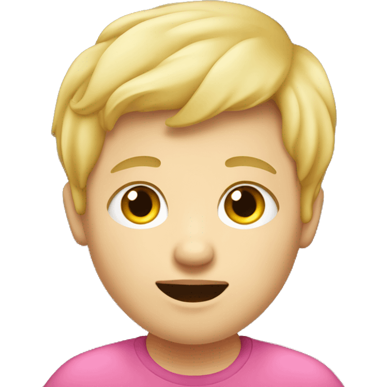 obese blonde haired kid boy emoji