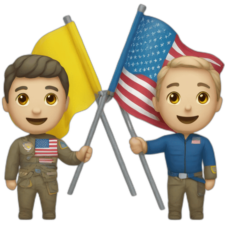 Ukrainian and USA flags emoji