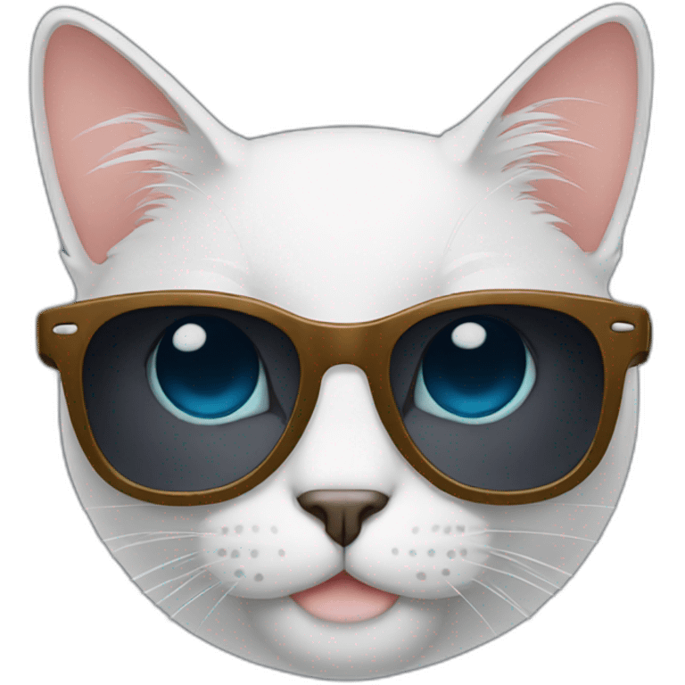 cat with sunglasses looking satisfied emoji