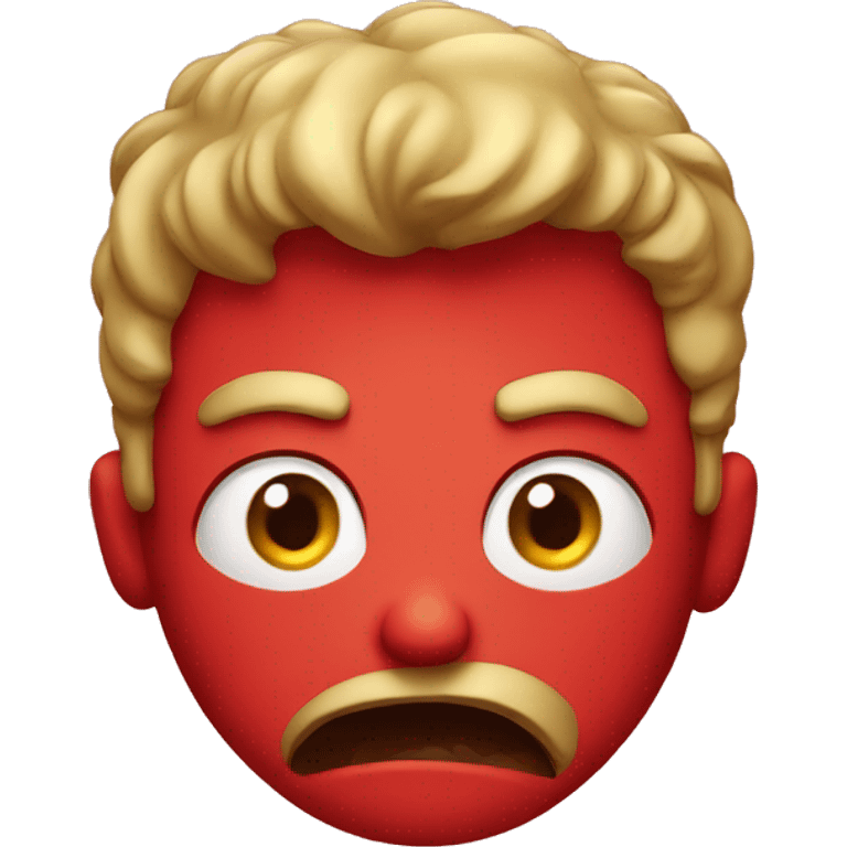 Guy all red and angry, but with hearts in his eyes  emoji