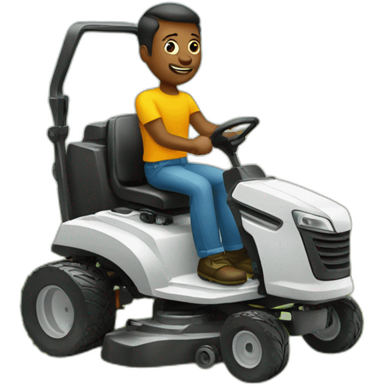 Man on lawnmower emoji