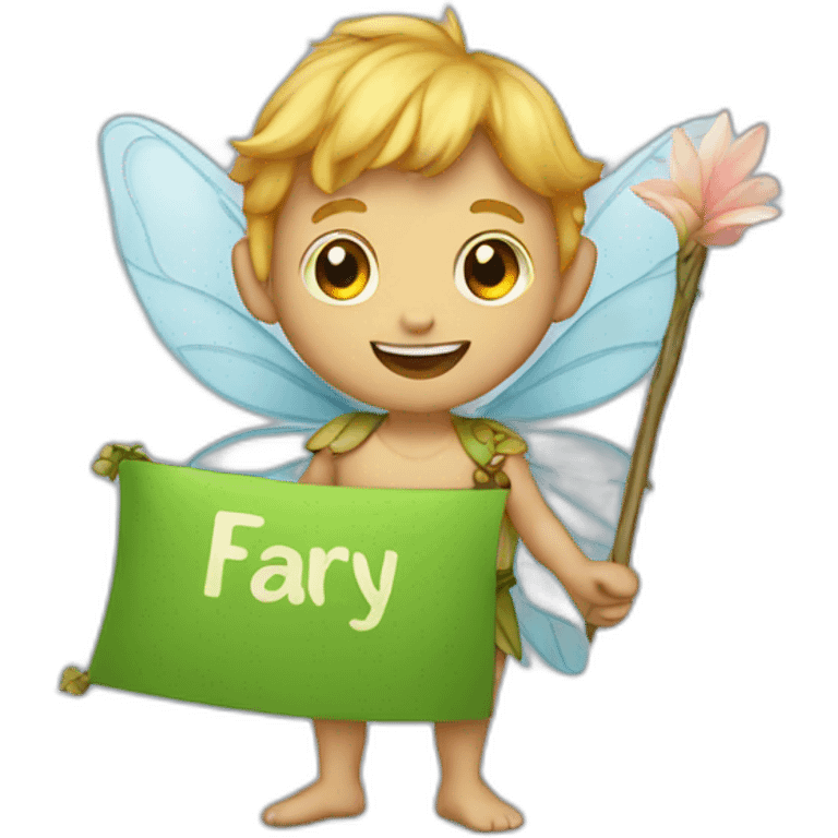 fairy man holding banner emoji