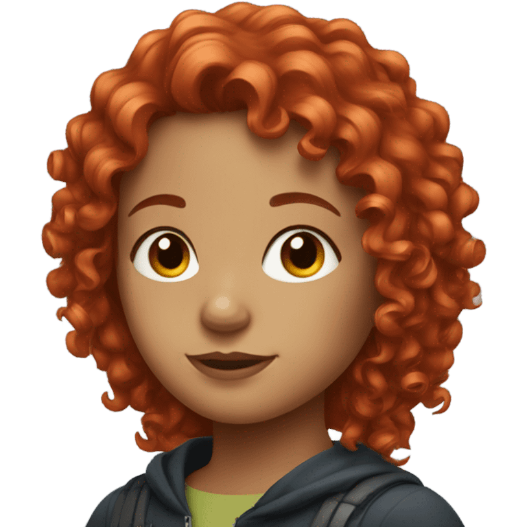 Girl with red curly hair  emoji