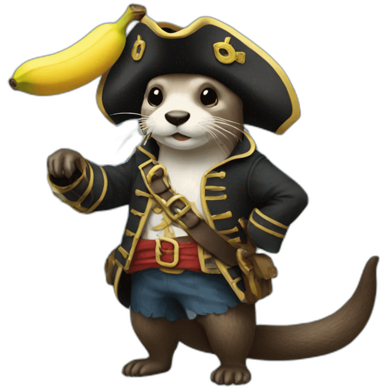 pirate otter with a banana emoji