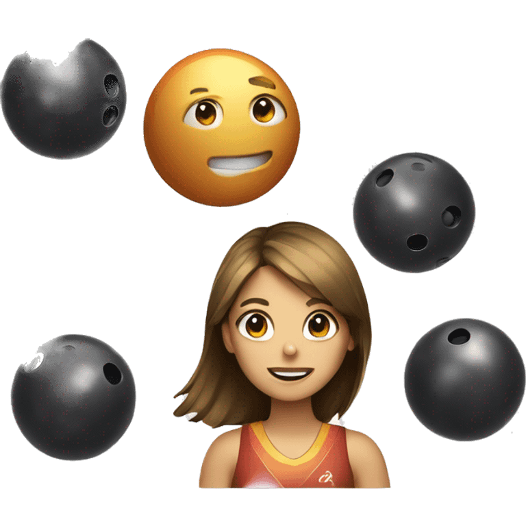 Girl and bowling ball emoji