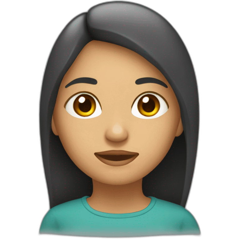 mujer morocha, de pelo largo y anteojos emoji