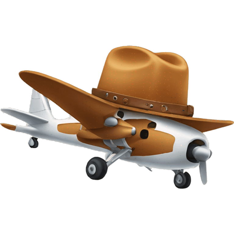 airplane wearing a cowboy hat emoji