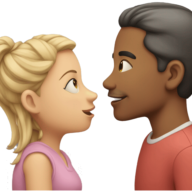 Girl and guy rubbing nose emoji