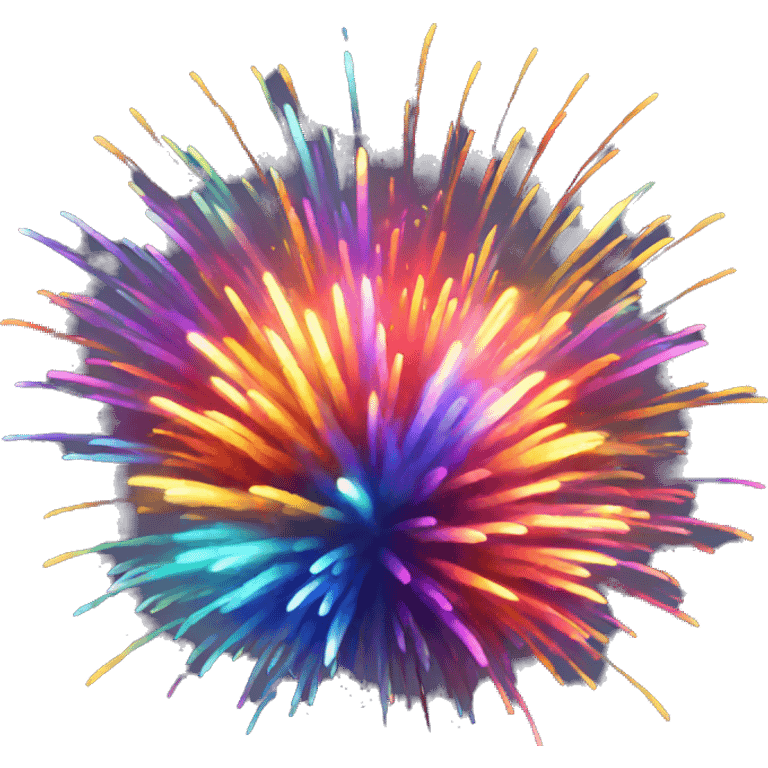 Brightly colored fireworks emoji