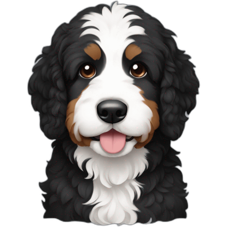 black and white bernedoodle emoji