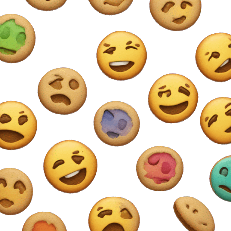 A colorful cookie  emoji