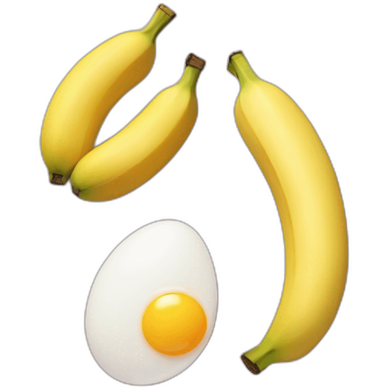 2 eggs and 1 banana in the middle emoji