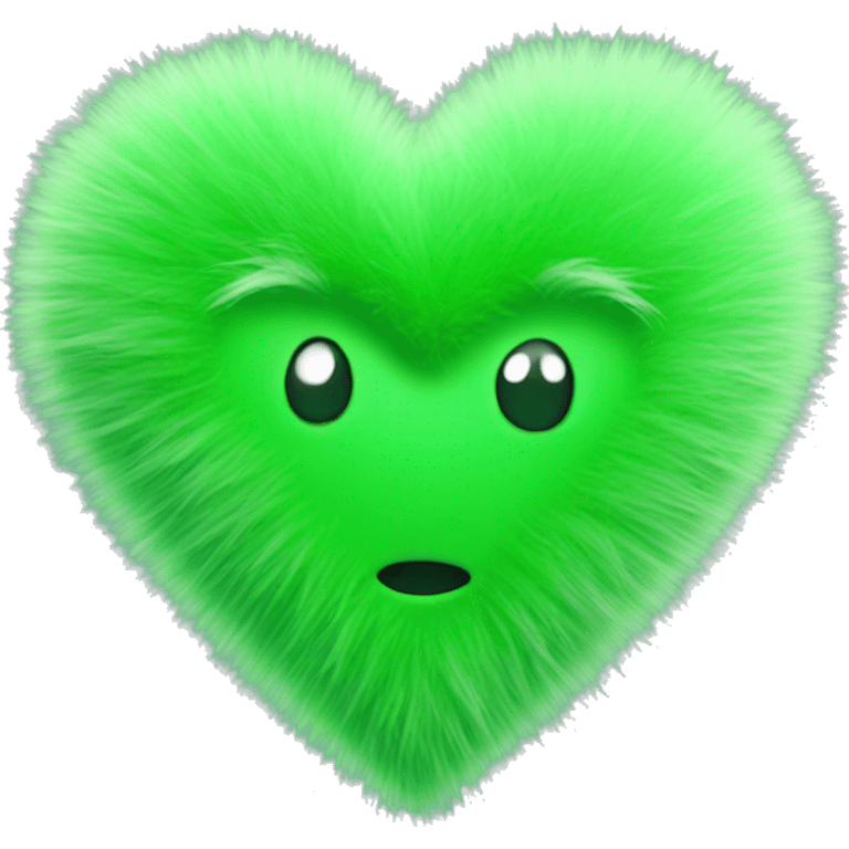 Green fuzzy heart emoji