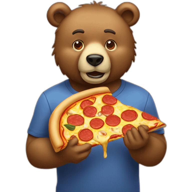 Bear Eating Pizza emoji