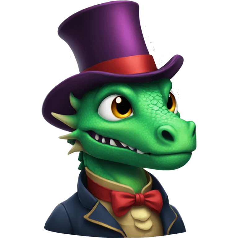 Dragon with tophat emoji