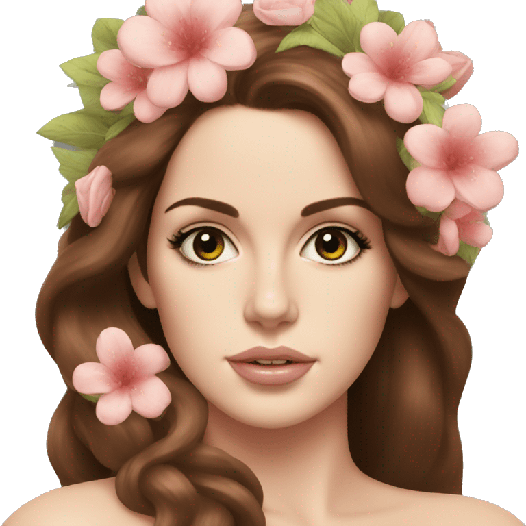 lana del rey with flowers in her hair emoji