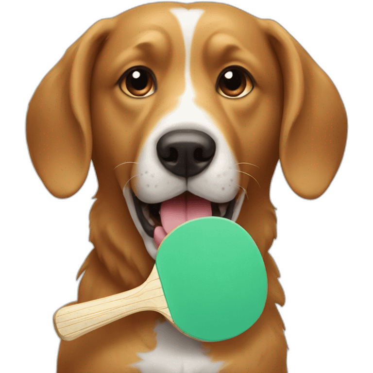 dog eating ping pong paddle emoji