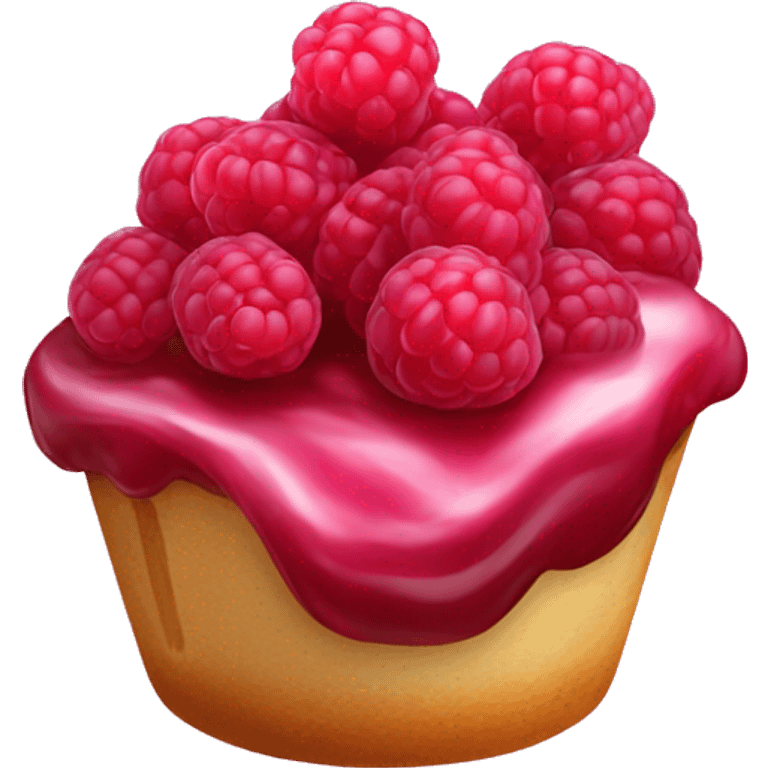 Realistic raspberry dessert emoji