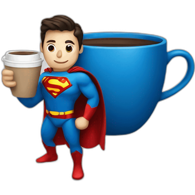 superman holding a cup of coffee emoji