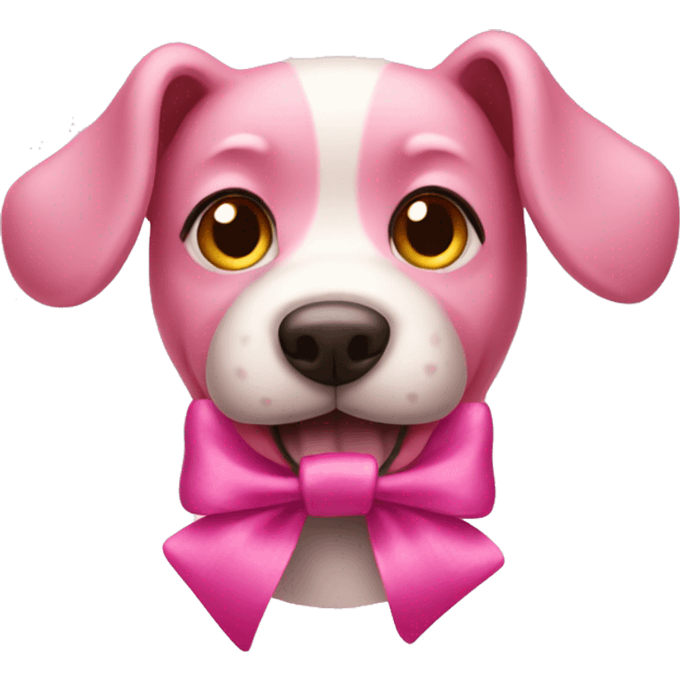 pink dog with ribbon emoji