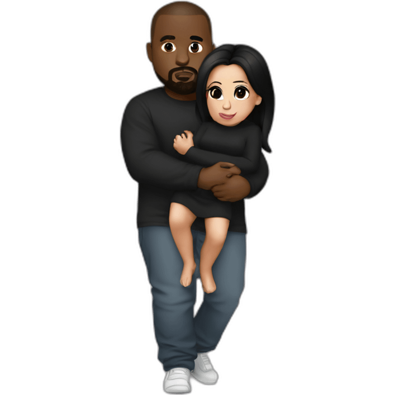 kim kardashian carrying midget kanye emoji