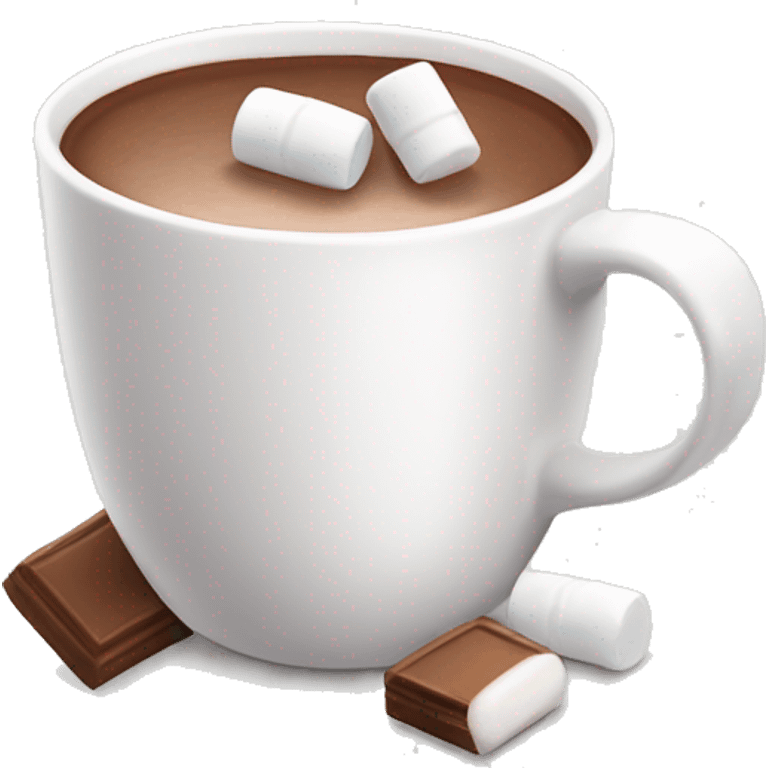 White Mug of hot chocolate with marshmallows emoji