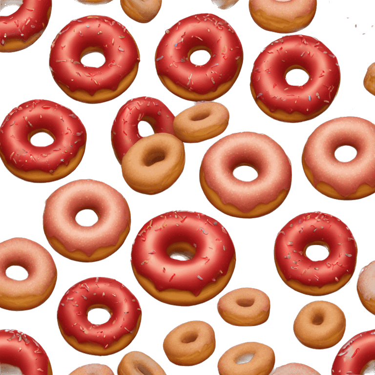 single doughnut with red glaze emoji