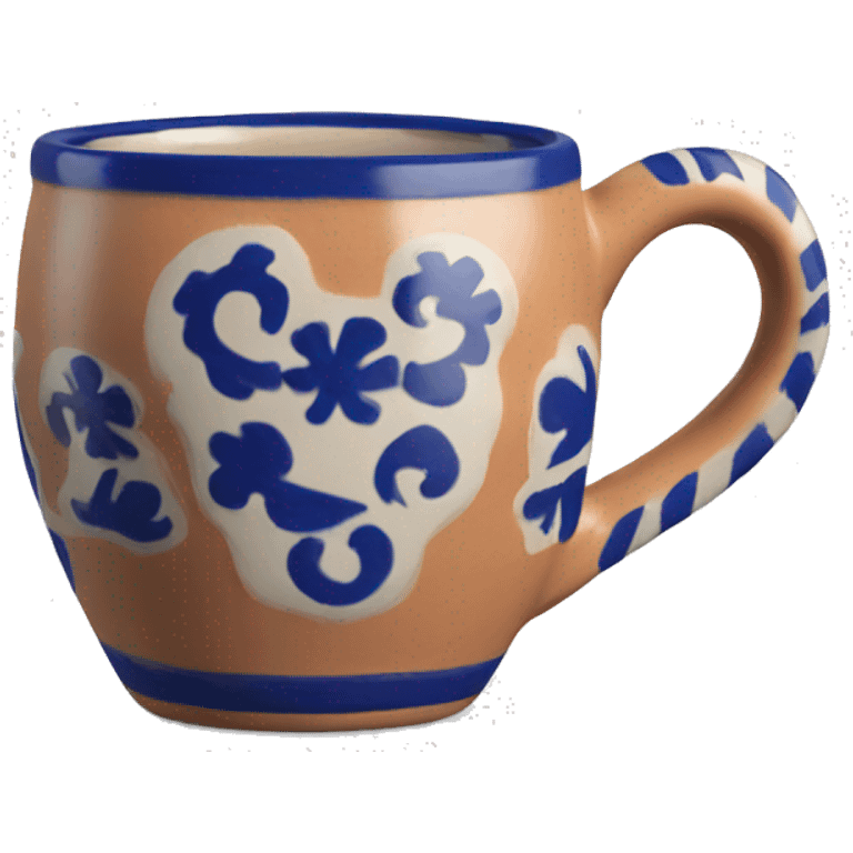 Realistic clay talavera mug isolated.  emoji