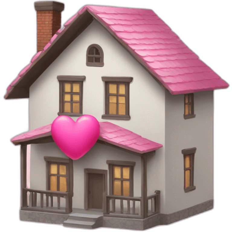 House with a pink heart emoji