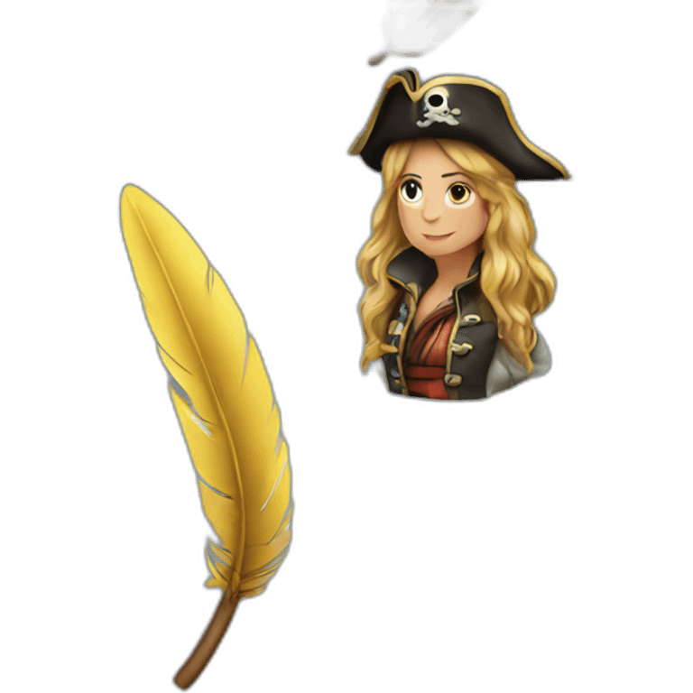 pirate female feather emoji