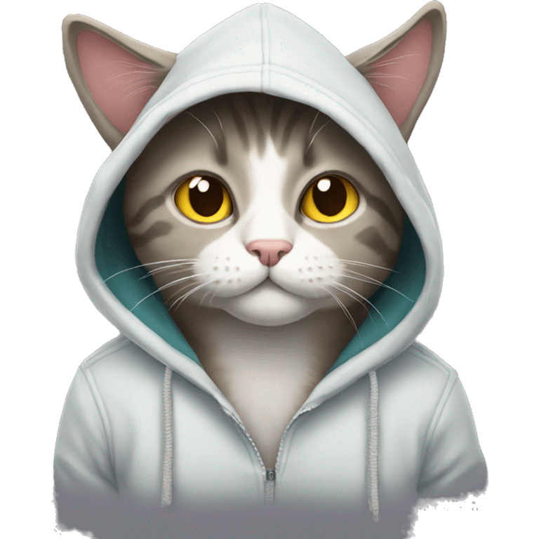 cat wearing hoodie emoji