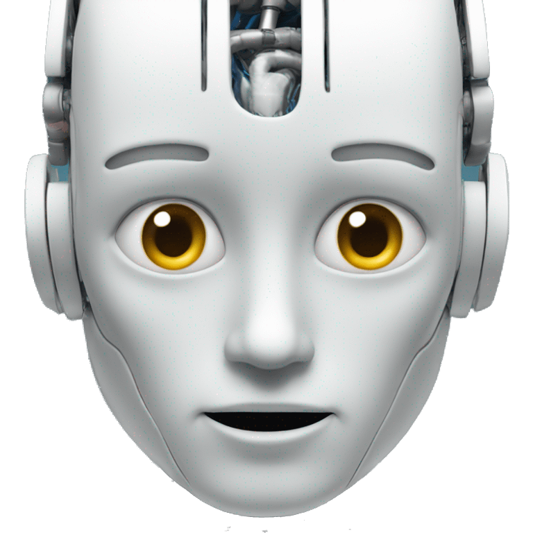 humanoid robot with human brain emoji