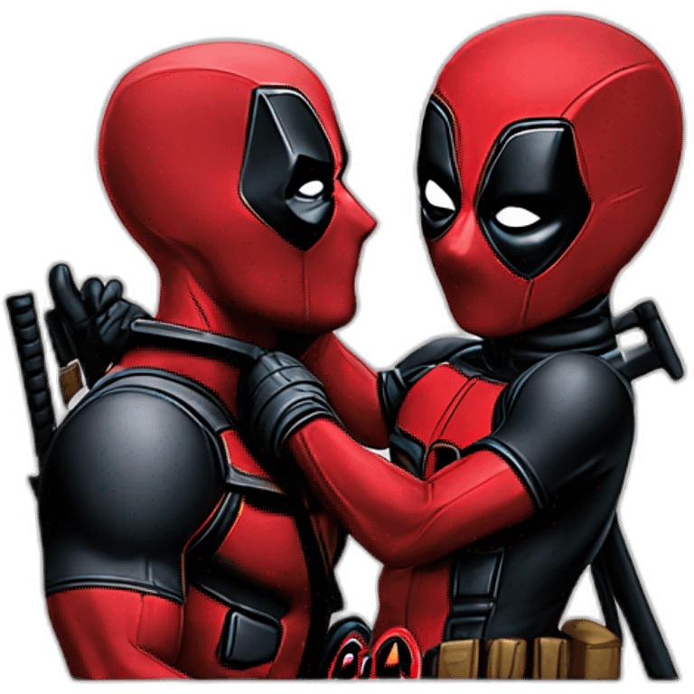 deadpool gives a kiss emoji