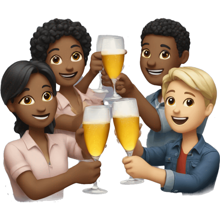 a group of friends toasting emoji