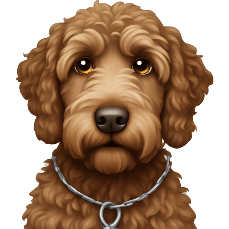 Brown labradoodle in jail emoji