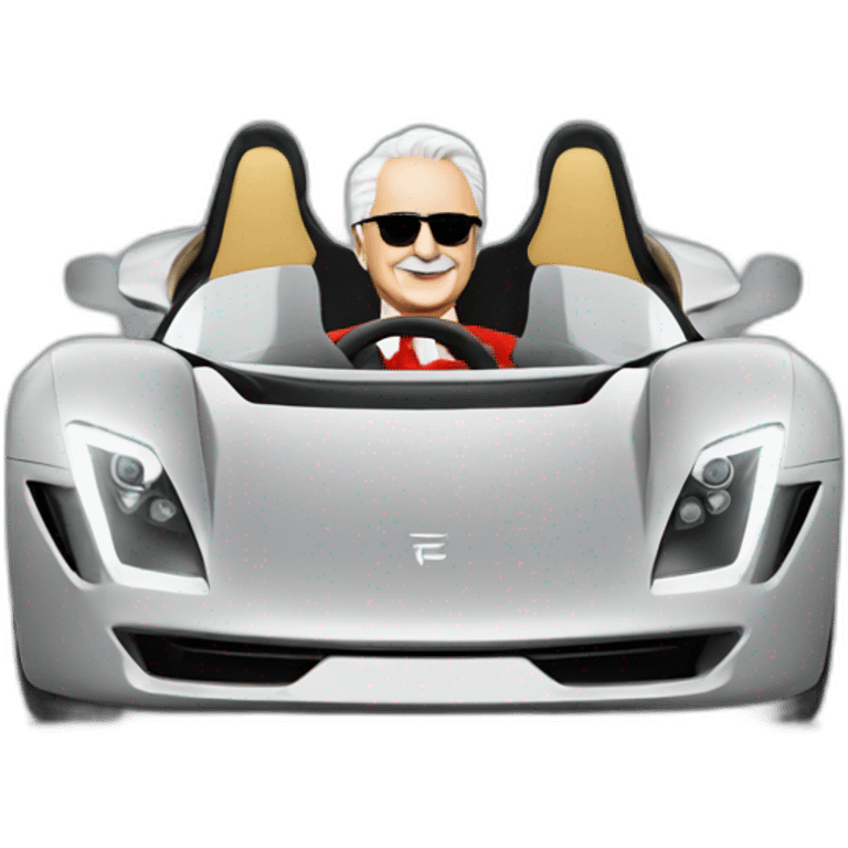 Enzo Ferrari driving a tesla emoji