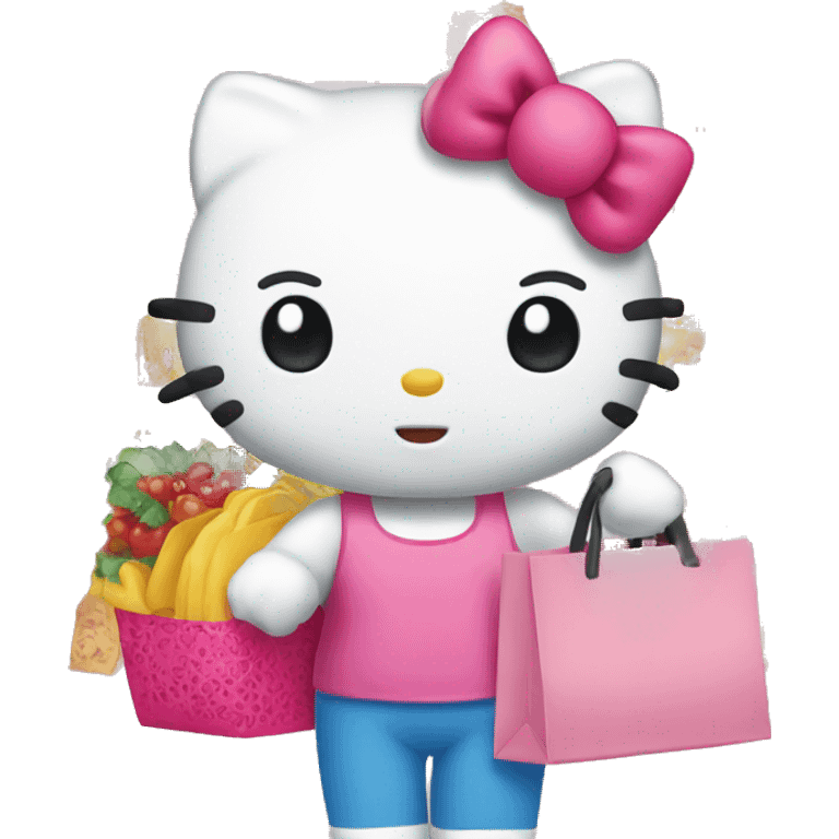 hello kitty shopping emoji